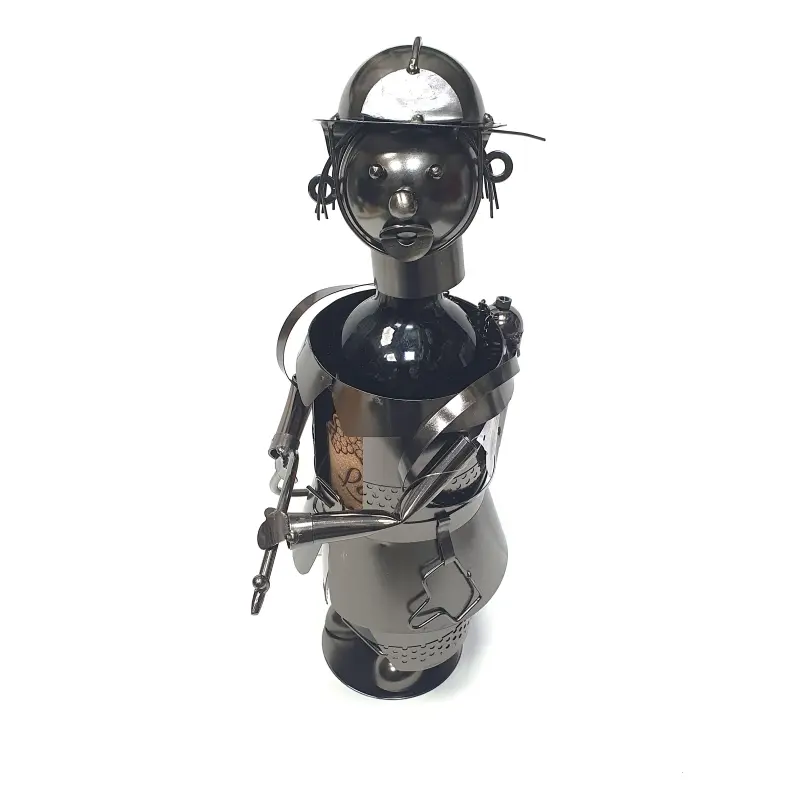 Pompier, suport din metal pentru sticla, 15x38 cm